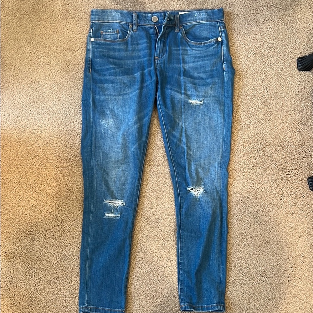 Blank NYC Distressed Blue Skinny Jeans